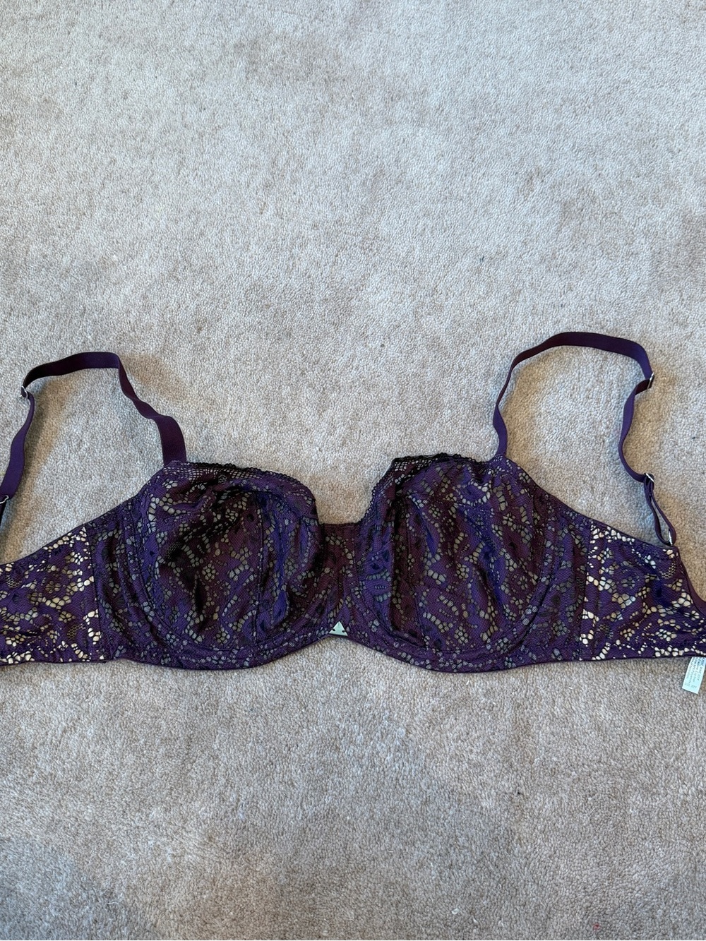 Beija London Balconette Purple Lace Underwire Bra 30FF